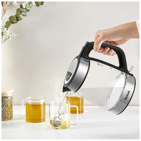 Glass Kettle KI605830 bollitore elettrico 1,7 L 2200 W Nero, Argento, Trasparente - Foto 2