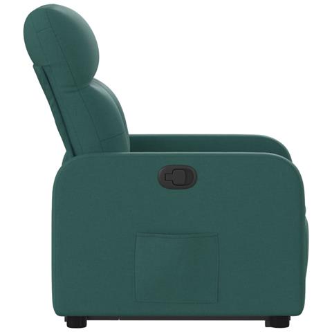 Poltrona Alzapersona Reclinabile Verde Scuro in Tessuto - Foto 9