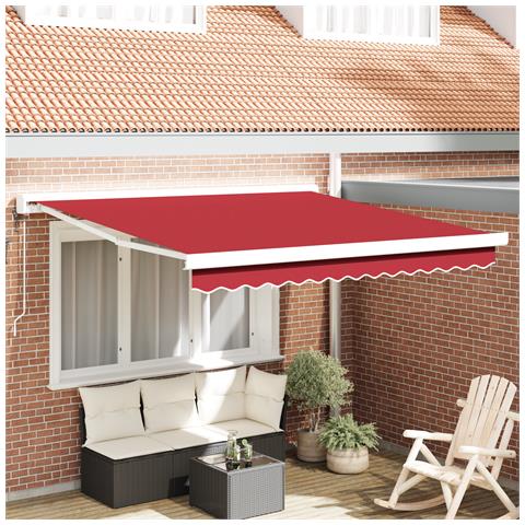 Tenda Retrattile Automatica Rossa 300x250 cm, Tessuto di Ricambio per Tenda  per Telaio 3x2,5 m Rossa - Foto 2