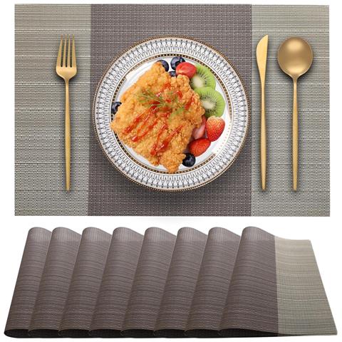 Tovagliette All'americana Eleganti 8 Pezzi Resistenti Al Calore Pvc Marrone 30x45cm - Foto 1