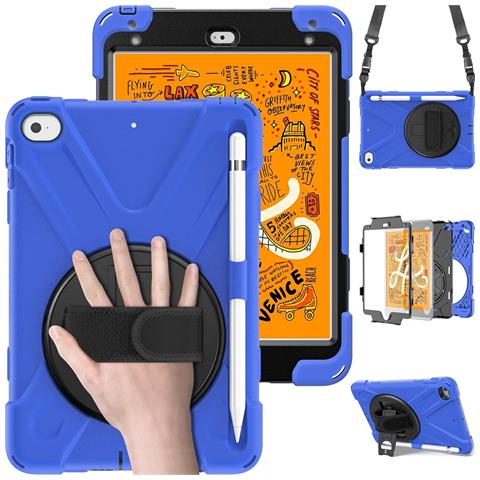 Custodia Per Ipad Mini 4/5 Con Supporto E Tracolla Blu - Foto 1