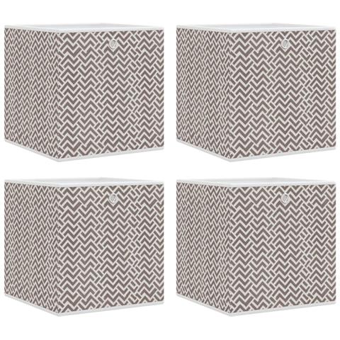 Scatole Portaoggetti 4pz Marrone 32x32x32cm Tessuto non Tessuto - Foto 1