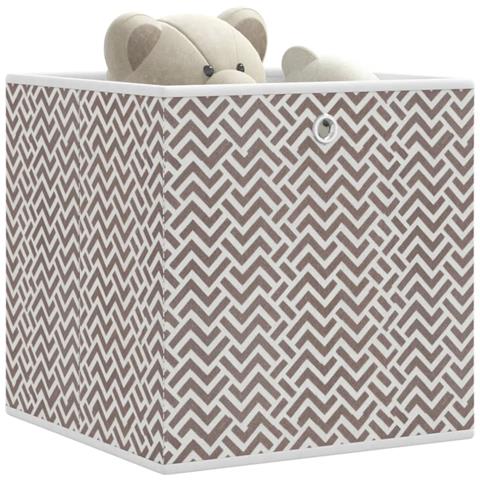 Scatole Portaoggetti 4pz Marrone 32x32x32cm Tessuto non Tessuto - Foto 2