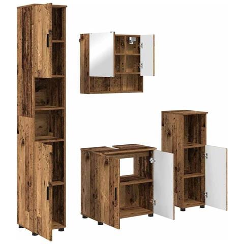 Set di mobili per il bagno 4 pcs Legno vecchio 61 x 35 x 64 cm - Foto 1