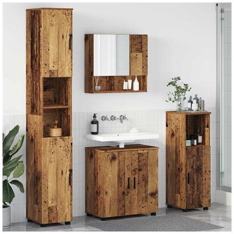 Set di mobili per il bagno 4 pcs Legno vecchio 61 x 35 x 64 cm - Foto 2