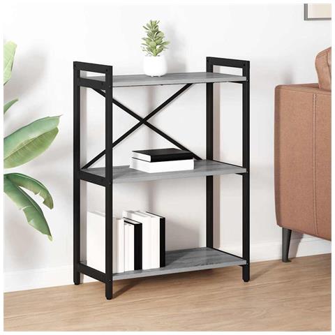 Libreria Grigio sonoma 60 x 30 x 83 cm Legno multistrato - Foto 2