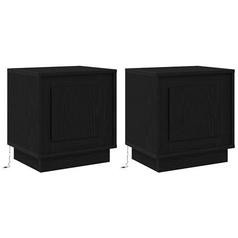Armadio da Notte 2 pcs Nero 44 x 34.5 x 45 cm Legno multistrato - Foto 1