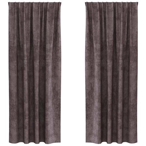 Tenda con tende 2 pcs Marrone 245 x 140 cm Velluto - Foto 1