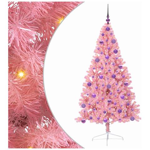 Albero di Natale artificiale con luci integrate Rosa 180 cm PVC - Foto 1