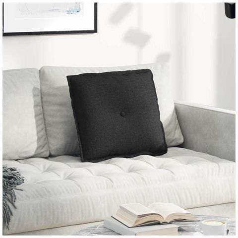 Cuscino per Schiena Nero 50 x 19 x 45 cm Tessuto - Foto 2