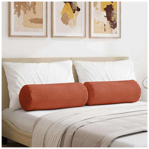 Cuscini a rullo 2 pcs Rosso Arancio Ø 25 x 70 cm - Foto 2