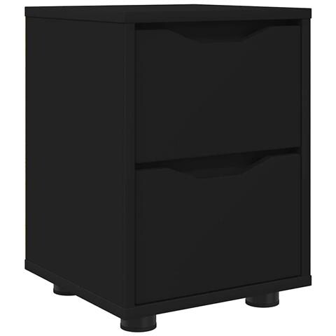 Comodino con cassetto Nero 30,5 x 30 x 43 cm Legno multistrato - Foto 1