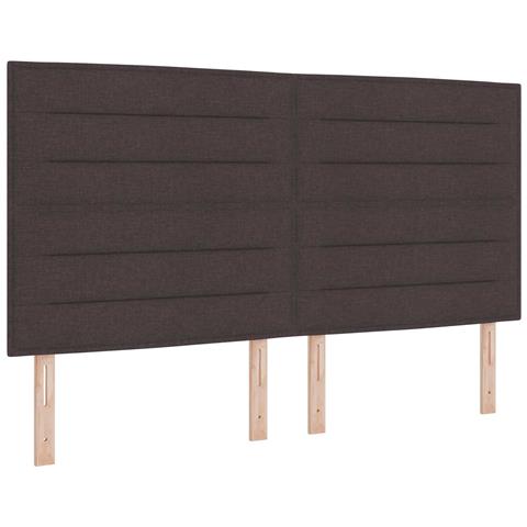 Testiera LED con testiera Marrone Scuro 180 cm Poliestere - Foto 1