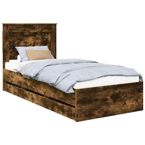 Struttura del letto con cassetto Rovere fumé 90 x 190 cm - Foto 1