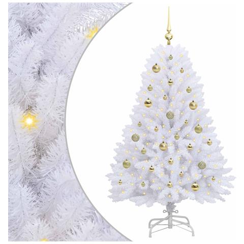 Albero di Natale Artificiale con Rami Pieghevoli Bianco 150 cm - Foto 1