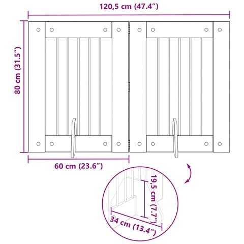 Cancello per cani pieghevole con supporti 2 pcs 120,5 cm - Foto 9