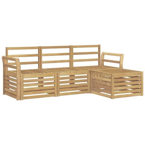 Set di divani da esterno 4 pcs Bianco 193,5 x 122,5 x 73 cm - Foto 1
