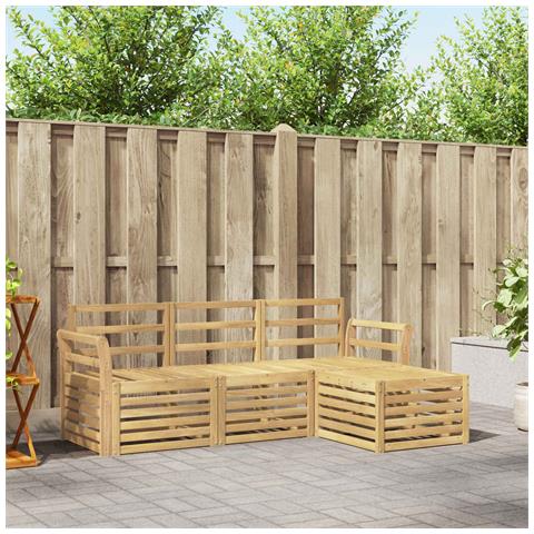 Set di divani da esterno 4 pcs Bianco 193,5 x 122,5 x 73 cm - Foto 2
