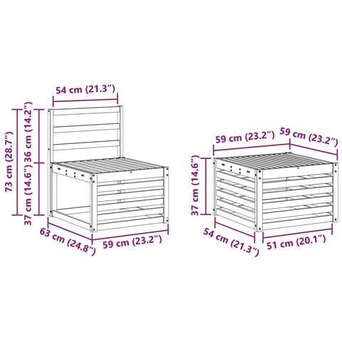 Set di divani da esterno 4 pcs Bianco 193,5 x 122,5 x 73 cm - Foto 8