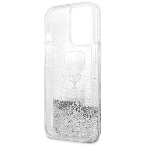 Karl Lagerfeld Klhcp13xkicgls Custodia Iphone 13 Pro Max 6,7 Argento Liquid Glitter Karl&choupette Head - Foto 2