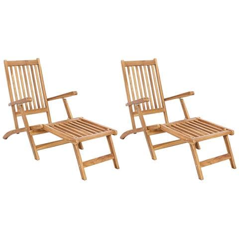 Sedia da Ponte Pieghevole 2 pcs Naturale Legno di teak solido - Foto 1