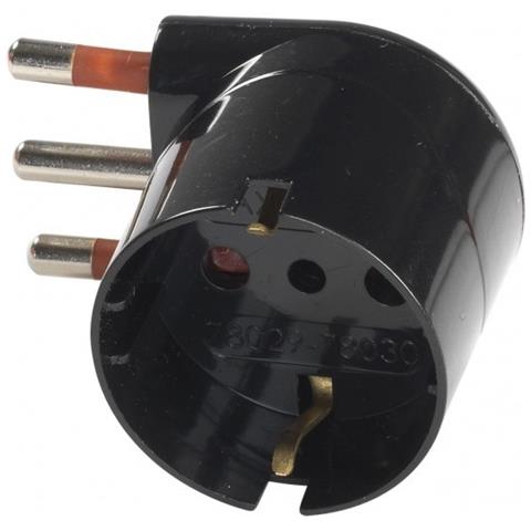 Adattatore Schuko 16a 2p+t Nero 90^ - Foto 2