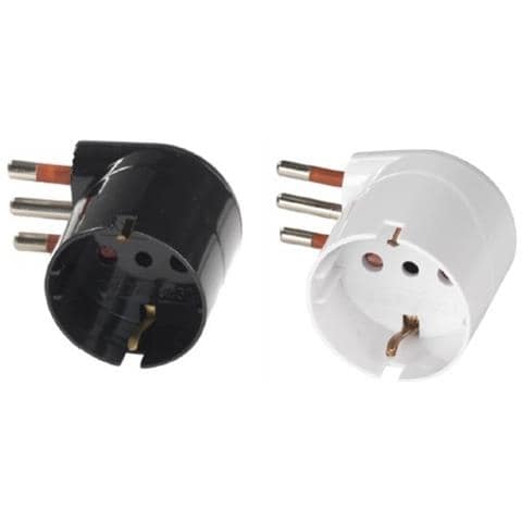 Adattatore Schuko 16a 2p+t Nero 90^ - Foto 4