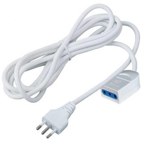 Cavo Prolunga Spina E Presa 10a 2p+t Standard Italiano Colore Bianco 5 Metri - Sku 8730 - Foto 1