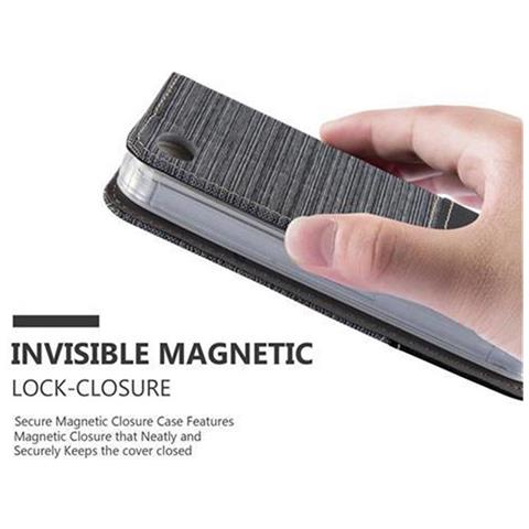 Custodia Compatibile Con Apple Iphone 4 / Iphone 4s In Grigio Nero - Coperchio Protettiva Con Chiusura Magnetica, Funzione Stand E Tasca Per Le Carte - Foto 9
