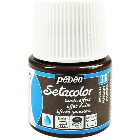 Pittura Tessile Setacolor Effetto Scamosciato Opaco - Marrone - 45 Ml - Foto 1