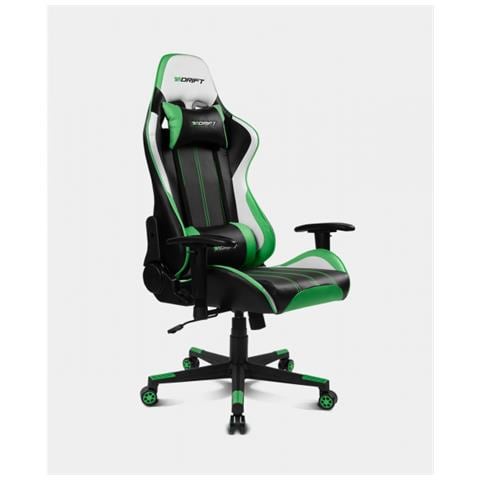 Dr175 Sedia Per Gaming Universale Seduta Imbottita Nero, Verde, Bianco - Foto 2