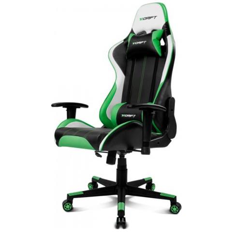 Dr175 Sedia Per Gaming Universale Seduta Imbottita Nero, Verde, Bianco - Foto 3