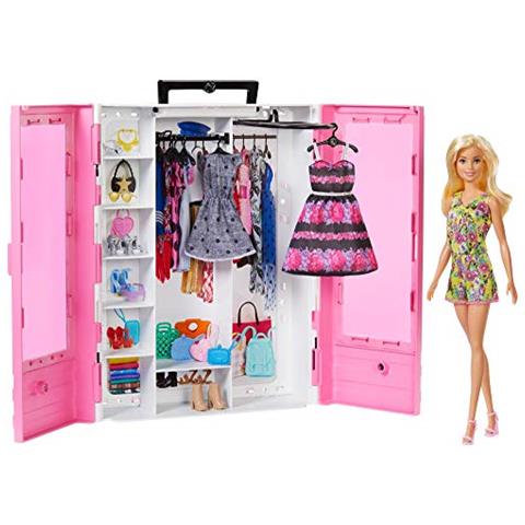 Barbie Fashionistas Ultimate Closet Giocattolo Di Moda Portatile Con Bambola, Vestiti, Accessori E Hangar, Regalo Per Bambini Da 3 A 8 Anni - Foto 1