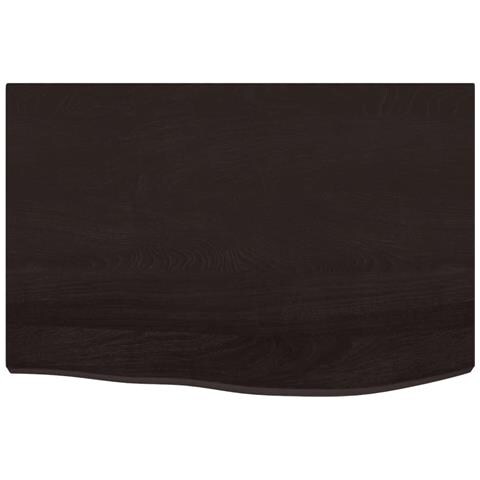Piano Bagno Marrone Scuro 60x40x (2-6) cm Legno Massello Trattato - Foto 2