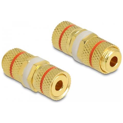 Delock Morsetto Da Palo Adattatore Audio A Morsetto Da Palo Per Installazione, Anello Di Colore Rosso - Foto 2