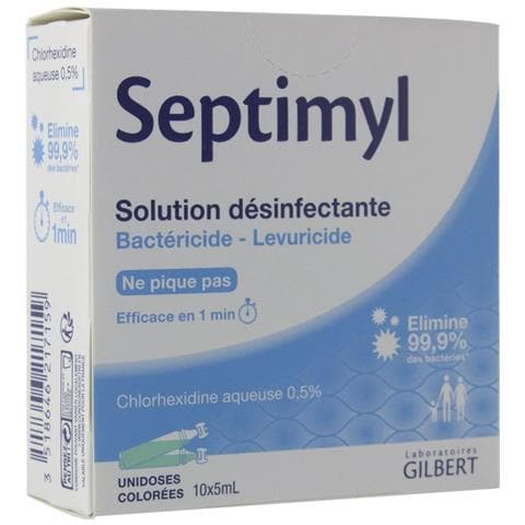 Soluzione Disinfettante Clorexidine 0,5% 10x5ml 100ml Septimyl Gilbert - Foto 1