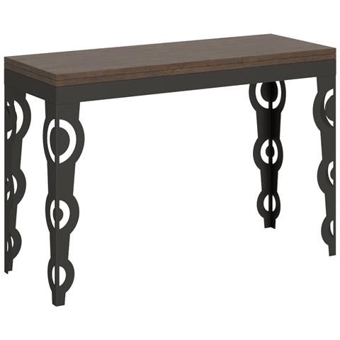Tavolo Apribile 120x45/90 Cm Karamay Double Telaio Antracite - Noce - Foto 4