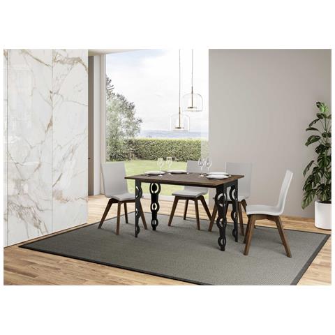 Tavolo Apribile 120x45/90 Cm Karamay Double Telaio Antracite - Noce - Foto 2