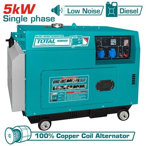 Generatore Diesel Silenzioso 5kw, 17l / 9hp / 9hours / 3000rpm (tp250001) - Foto 1