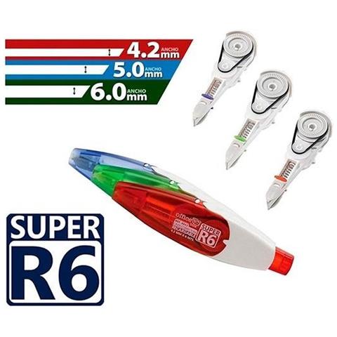 Correttore A Nastro Super R6 6 M 4,2 Mm Ricambio Rosso (24 Unità) - Foto 2