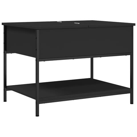 Tavolino Da Salotto Nero 70x50x50cm Legno Multistrato Metallo - Foto 2