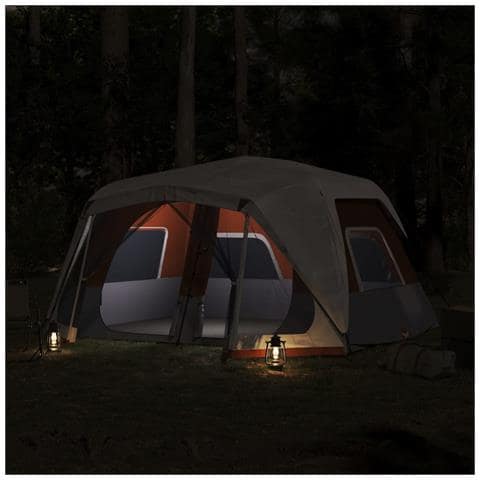 Tenda Famiglia LED 10 Persone Grigio /Arancione Rilascio Rapido - Foto 3