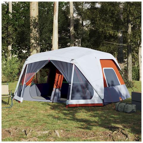 Tenda Famiglia LED 10 Persone Grigio /Arancione Rilascio Rapido - Foto 1