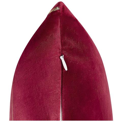 Set Di 2 Cuscini Pinus Velluto 45 X 45 Cm Rosso Trama Geometrica - Foto 2