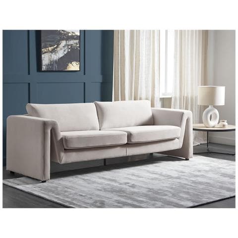 Divano 3 Posti Maunu Velluto Beige Chiaro - Foto 1