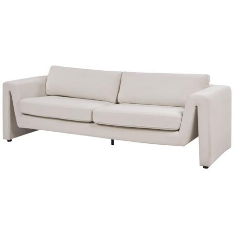 Divano 3 Posti Maunu Velluto Beige Chiaro - Foto 8