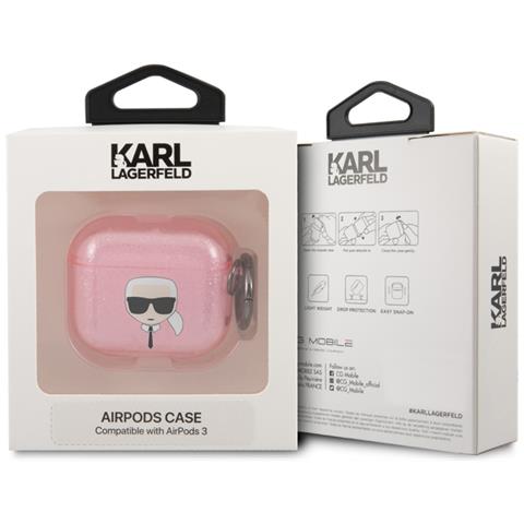 Cover Per Airpods 3 Glitter Chic In Tpu Alta Qualità, Rosa - Foto 3