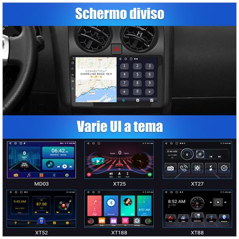 Autoradio Android Per Qashqai J10 (2g+32gb) 2006-2013 Con Carplay Android Auto Mirrorlink Bluetooth Fm Rds Comandi Al Volante Wifi Gps Navigatore - Foto 2
