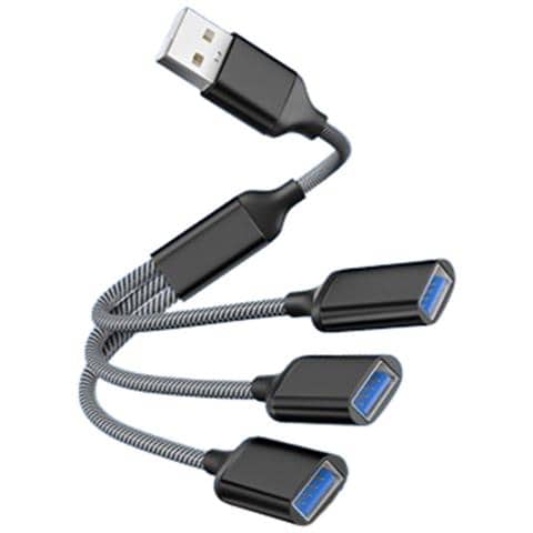 Adattatore Splitter Hub Usb A 3 Porte Black - Foto 1