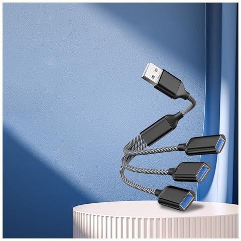 Adattatore Splitter Hub Usb A 3 Porte Black - Foto 4